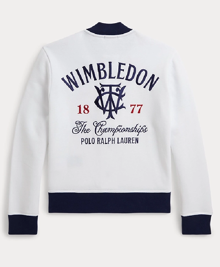 Polo Ralph Lauren x Wimbledon Championships White Fleece Baseball Jacket