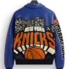 Pro Basketball 2026 Kith x New York Knicks Champions Blue Leather Jacket