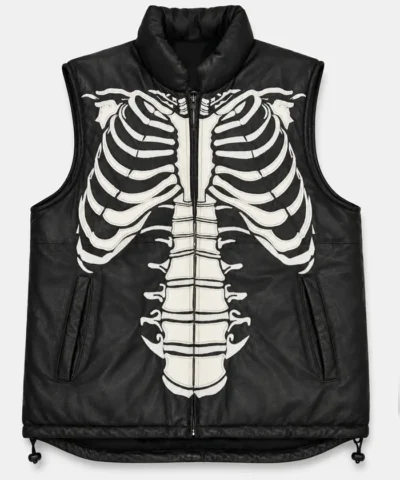 RARE Vilanto Black Leather Vest Jacket 