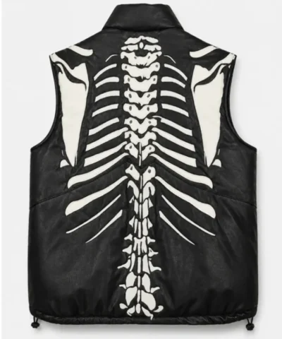 RARE Vilanto Skeleton Black Leather Vest  
