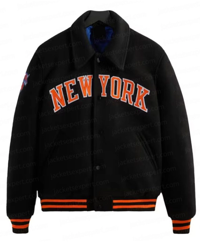 Raekwon New York Knicks Black Wool Varsity Jacket