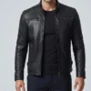 Real Leather Black Biker Style Jacket