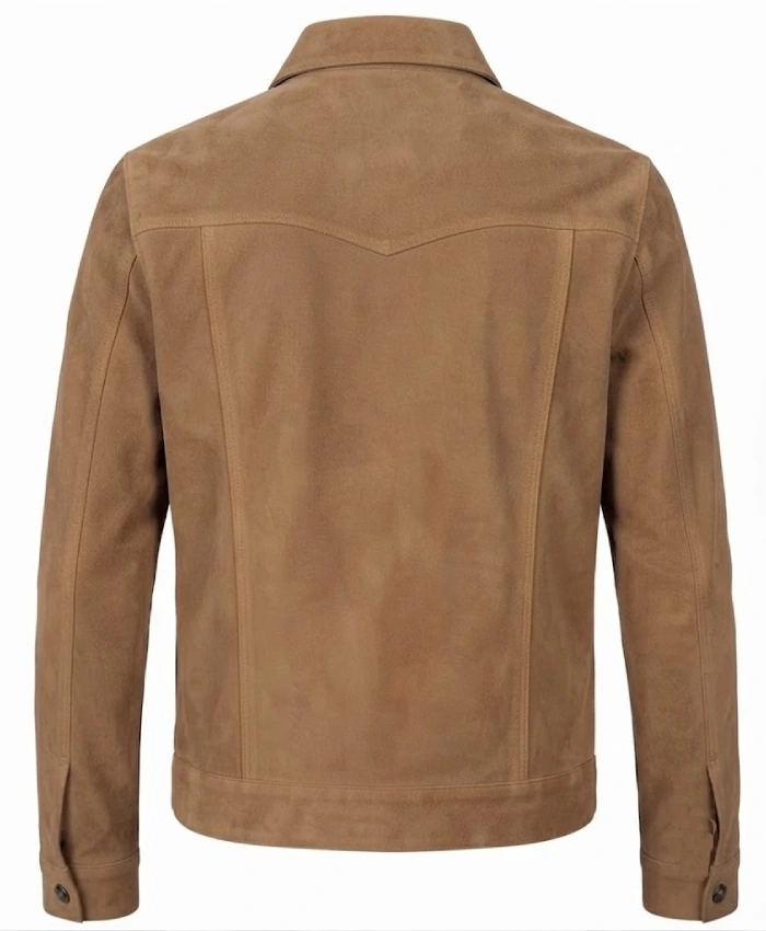 Real Suede Tan Trucker Jacket For Sale