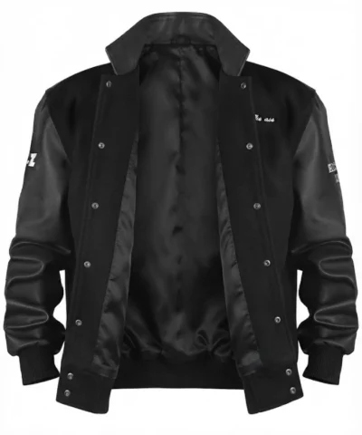 Reasonable Doubt Black Leather Varsity Bomber Jacket