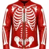 Red Skeleton Leather Cosplay Jacket