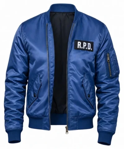 Resident Evil 2 RPD MA 1 Flight Blue Bomber Jacket