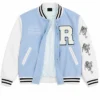 Revenge Skull Light Blue Full Snap Jacket