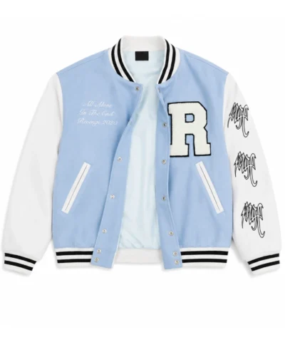 Revenge Skull Light Blue Full Snap Jacket
