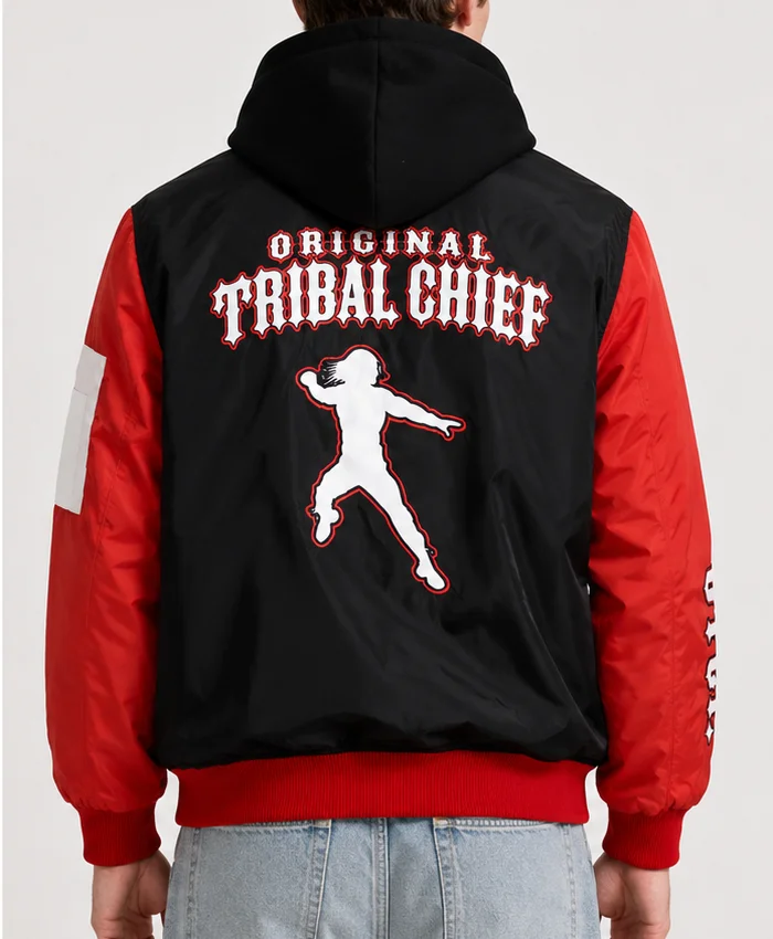 Roman Reigns Full-Zip Hooded Black and red Jacket
