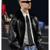 Romeo Beckham Willy Chavarria FW26 Show Black Leather Jacket
