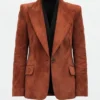 Rosamund Pike Ladies First Suede Blazer