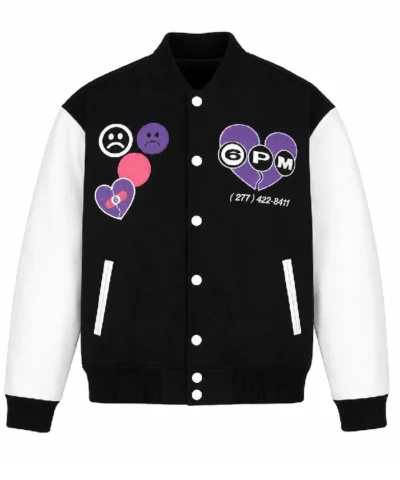 Sad 6pm Boys Season College Black And White Letterman Jacket Sale