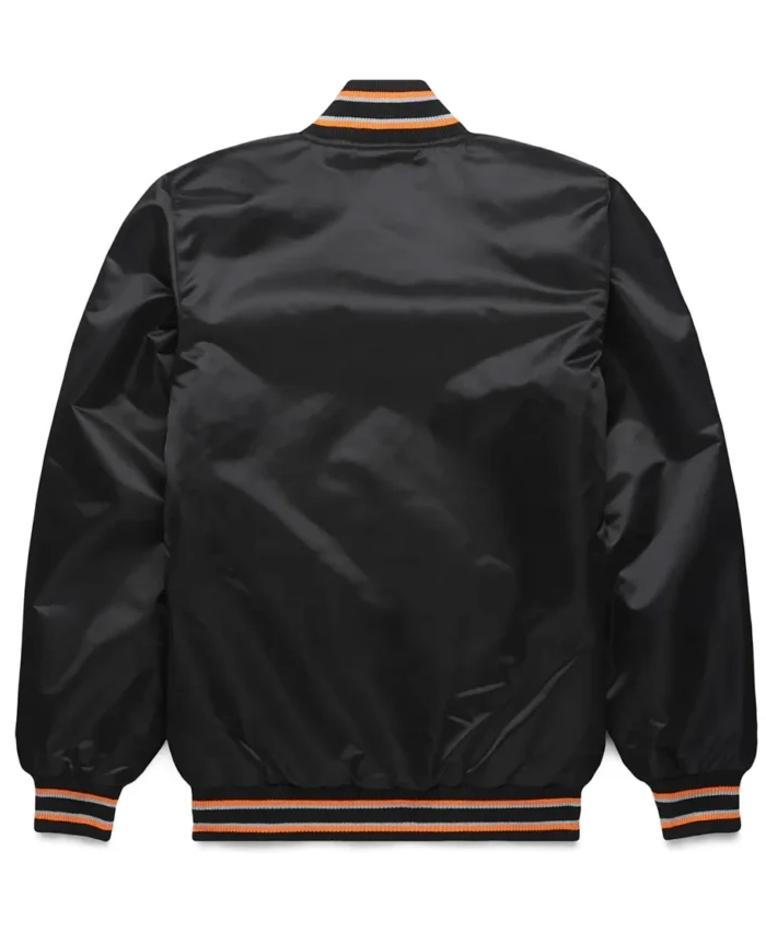 San Francisco Giants Classic Full Snap Black Satin Jacket