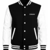Scream Black and White Full Snap Bomber Varsity Jacket