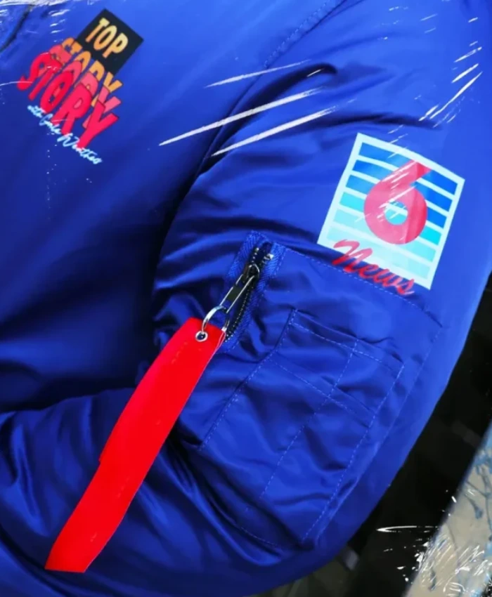 Scream Kenny Top Story Crew Blue Satin Jacket