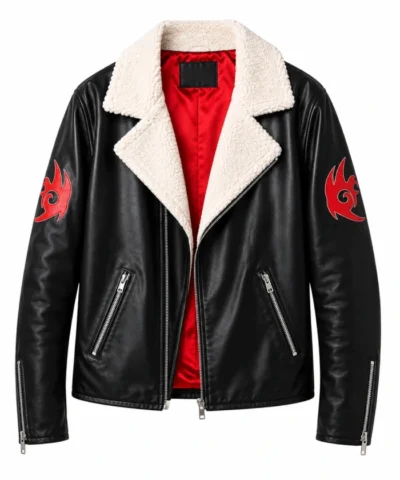 Shadow Hedgehog Black Fur Leather Jacket