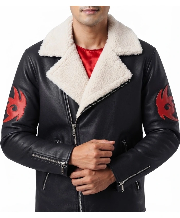 Shadow Hedgehog Fur Leather Jacket