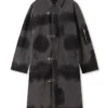 Shinzo Shige Canvas Clasp Washed Black Cotton Long Trench Coat