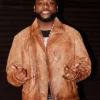 Shop Davido London Brown Distressed Leather Jacket For Men and Women