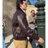 Shop Dior PFW 2026 Paul Anthony Kelly Brown Fur Bomber Leather Jacket