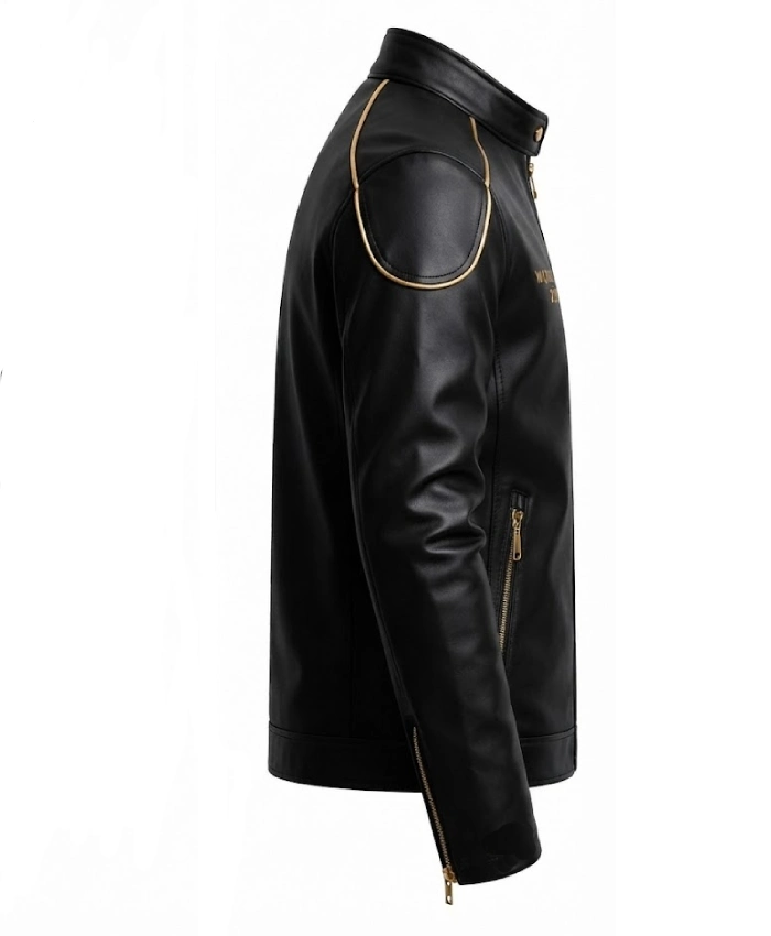 Shop FIFA World Cup 2026 Black Leather Motorcycle Jacket For Men On sale
