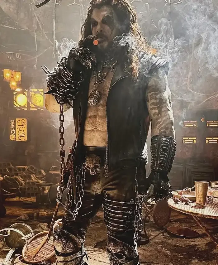 Shop Jason Momoa behind The Scenes Look Supergirl Lobo Black Leather Vest For Men