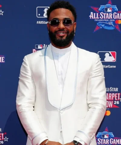 Shop Junior Caminero 2026 All Star Red Carpet Show White Blazer