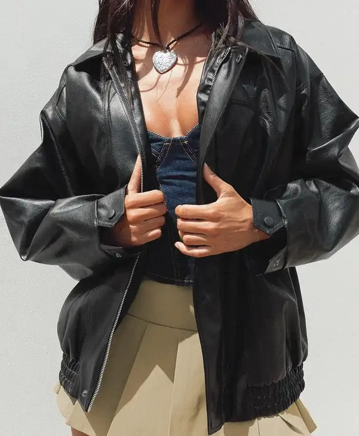 Shop London Monday Night Raw Maxxine Duprii Black Leather Jacket