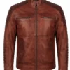 Shop Now Brown Killing Joke Real Leather Biker Jacket
