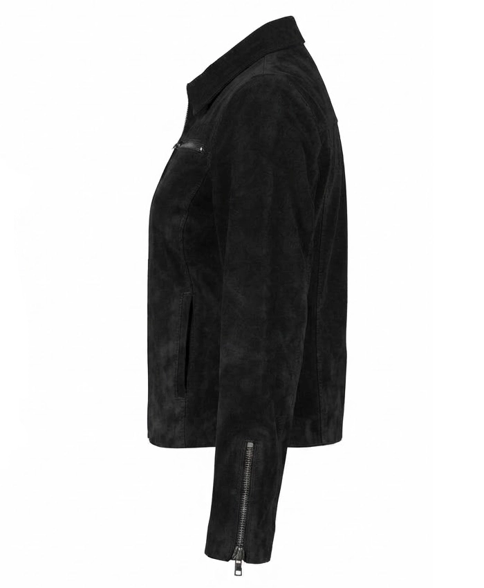 Shop Now Suede Leather Black Harrington Jacket