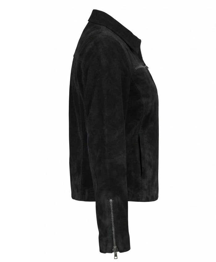 Shop Now Womens Leather Black Harrington Jacket
