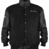 Shop Reasonable Doubt Black Leather Varsity Bomber Jacket
