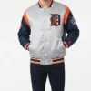Shop Starter Gray Detroit Tigers Satin Jacket