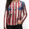 Shop Under Armour x 424 American Flag Leather Jacket