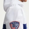 Shop Virgil Abloh x Nike USA White Hooded Anthem Jacket