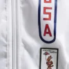 Shop Virgil Abloh x Nike USA White and Blue Anthem Jacket