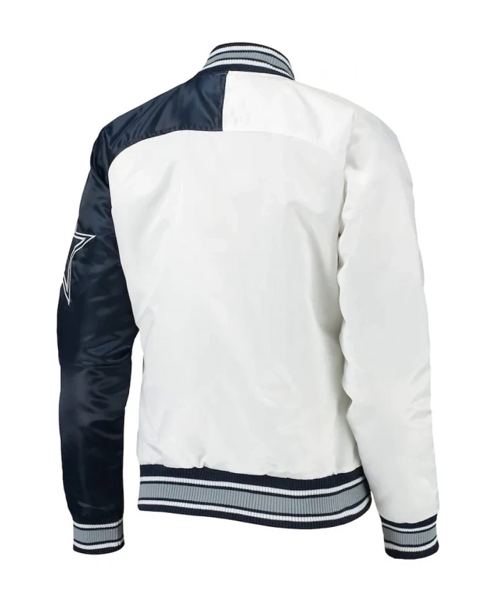 Starter Dallas Cowboys Endzone White Satin Jacket