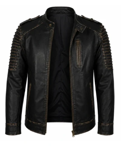 Alternative view of Suicide Squad Joker Black Biker Jacket