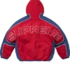 Supreme x Mens Faux Fur Reversible Hooded Track Red Jacket