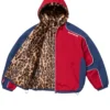 Supreme x Mens Faux Fur Reversible Red Hooded Track Jacket