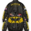 Supreme x The Batman Gotham City Black Leather Jacket For Men and Women