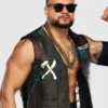 TNA World Champion 2026 Mike Santana The Illest Black Leather Vest 