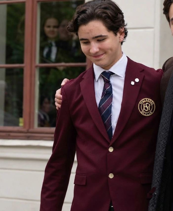 TV Series Young Royals Students Maroon Blazer