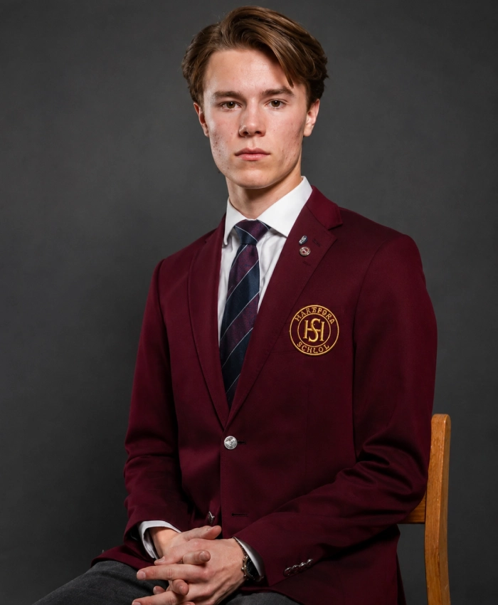 TV Series Young Royals Students Maroon Uniform Blazer