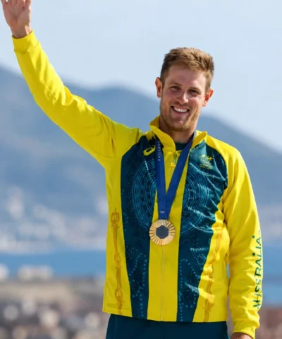 Team Australia Olympics Paris 2026 Yellow And Blue Fleece Jacket