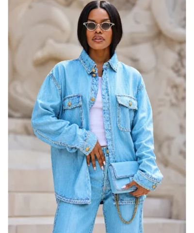 Teyana Taylor Paris Fashion Week 20262027 Oversized Denim Jacket