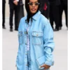 Teyana Taylor Paris Fashion Week 2027 Oversized Blue Denim Jacket