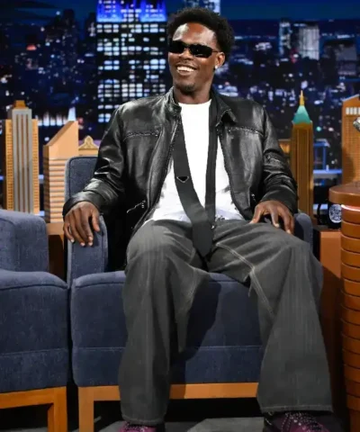 The Tonight Show Starring Jimmy Fallon Jazz Chisholm Jr Black Leather Jacket