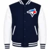 Toronto Blue Jays Logo Navy and White Wool Jacket