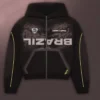 Travis Scott Cactus Jack x Nike x Brazil Black Fleece Bomber Hooded Jacket